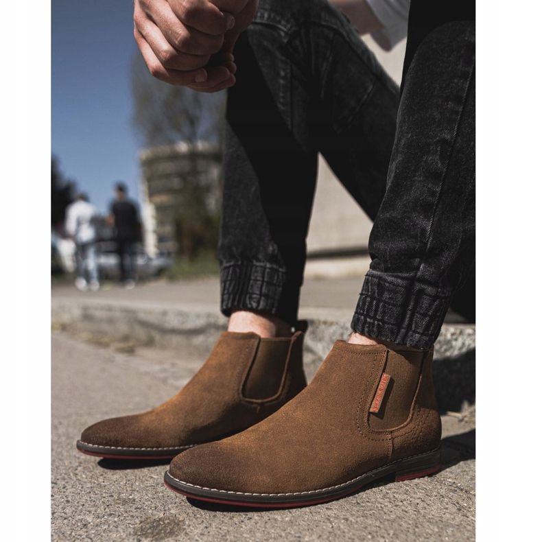 Botas masculinas Chelsea Cross Jeans Camel EE1R4068C marrom 2