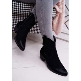 BUGO Botas de cowboy femininas camurça preta Ferders preto 2