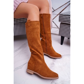 SEA Botas femininas de camurça canela média Camel Temet castanho 1