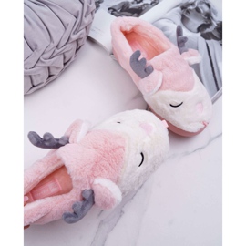 BUGO Chinelos femininos com pele, renas, rosas de rena 2