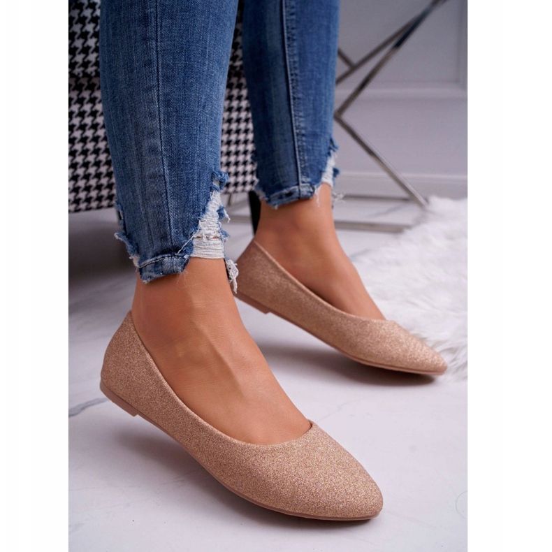 PS1 Bailarinas feminino glitter rosa ouro Fifi dourado 1