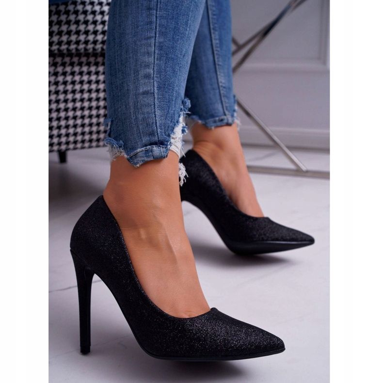 PS1 Salto alto feminino glitter preto Vivien 1