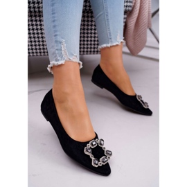 SEA Bailarinas femininas com pedras Black Divine preto 1