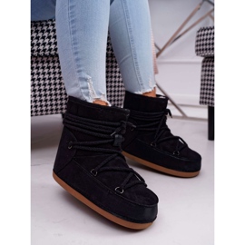 HAN Botas de neve femininas com pele preta Veme preto 1