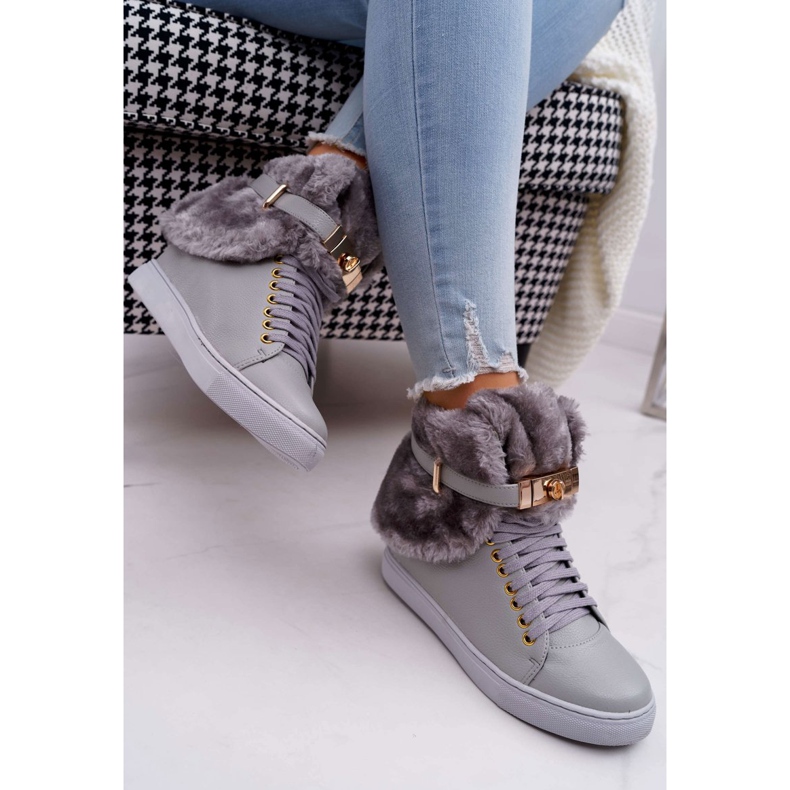 Botas Lu Boo Grey com pele Gisele cinza 2