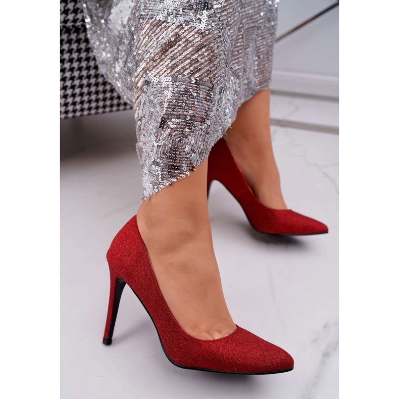 Stilettos Lu Boo glitter feminino vermelho D-57 Valerii preto 1