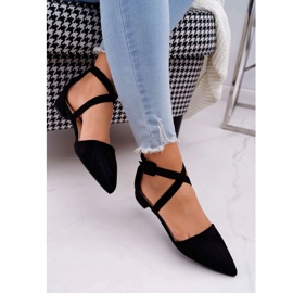 PS1 Bailarinas de camurça feminina em Spitz Black Vontare preto 1