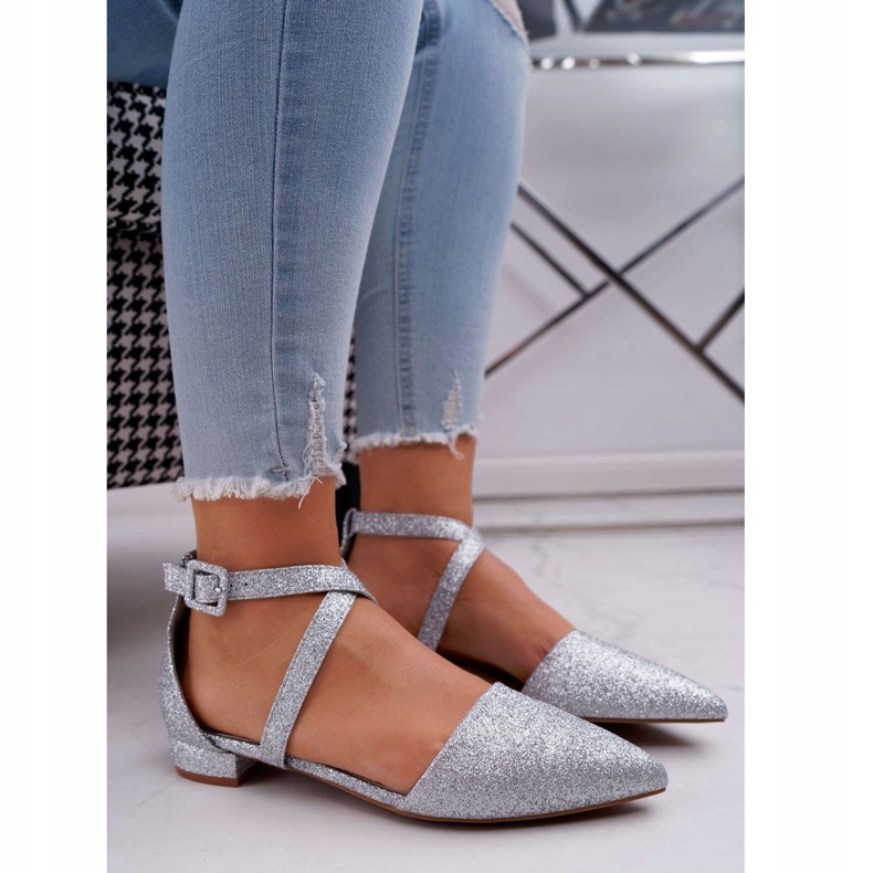 PS1 Bailarinas brilhantes femininas em Spitz Silver Vontare cinza 1