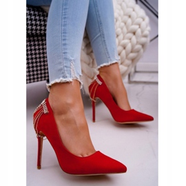 Pumps feminino camurça vermelha festa pacardo vermelho 1