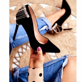 Feminino Black Pumps Camurça Festa Pacardo preto 1