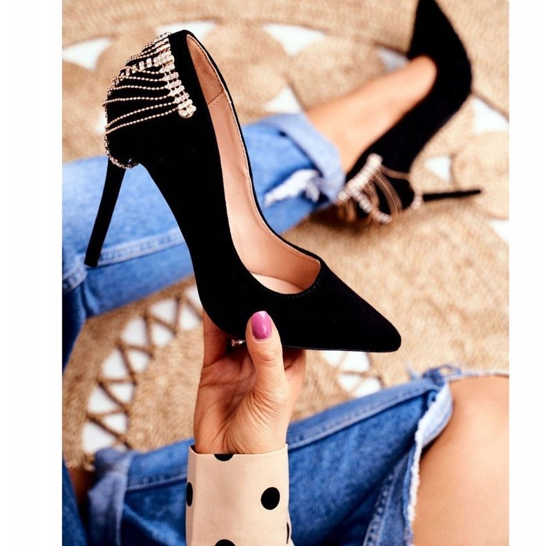 Feminino Black Pumps Camurça Festa Pacardo preto 1