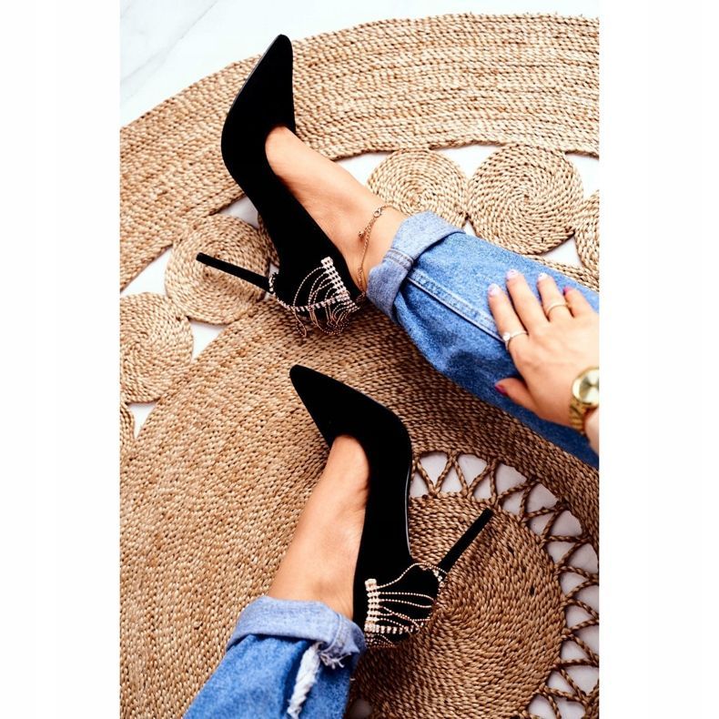 Feminino Black Pumps Camurça Festa Pacardo preto 2