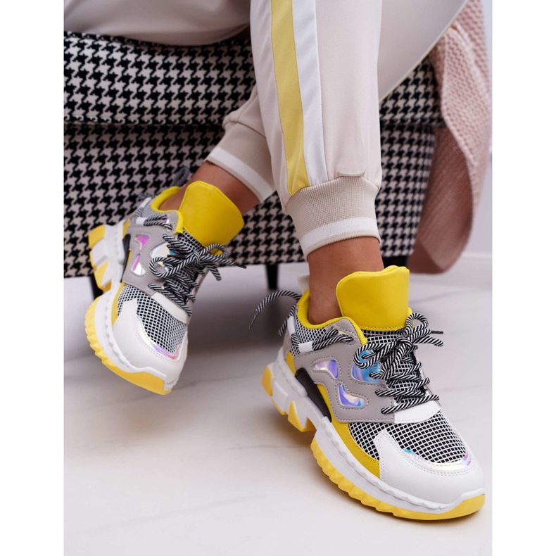 SEA Calçado desportivo feminino colorido amarelo inserções multicolorido 2