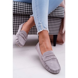 SEA Bolero de camurça mocassins cinza feminino 2