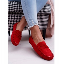 PS1 Mocassins de camurça vermelha feminino vermelho 2