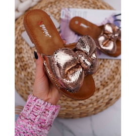 SEA Chinelos femininos com um grande arco Champagne Big Love multicolorido 1