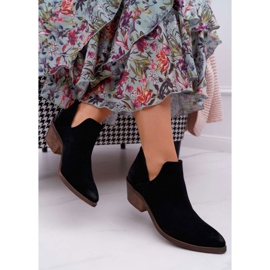 Nicole Botas femininas de couro preto primavera anabela 2