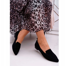 Nicole Mocassins femininos de camurça de couro preto Homny 2