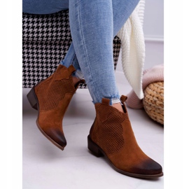 Exquisite Botas femininas de veludo marrom requintado 1166 2