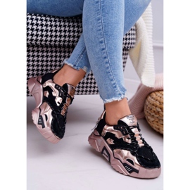 Sapatos esportivos femininos Big Star por Daniel Lopez Preto e dourado FF274A528 amarelo 2