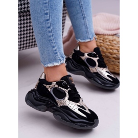 Sapatos esportivos femininos Big Star por Daniel Lopez Preto e dourado FF274A524 amarelo 1