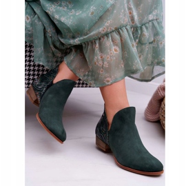 Botas rasteiras femininas Maciejka primavera couro verde 04091-19 2