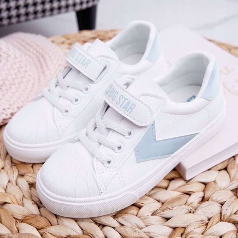 Big Star Tênis infantil estrela grande infantil com velcro branco FF374120 1
