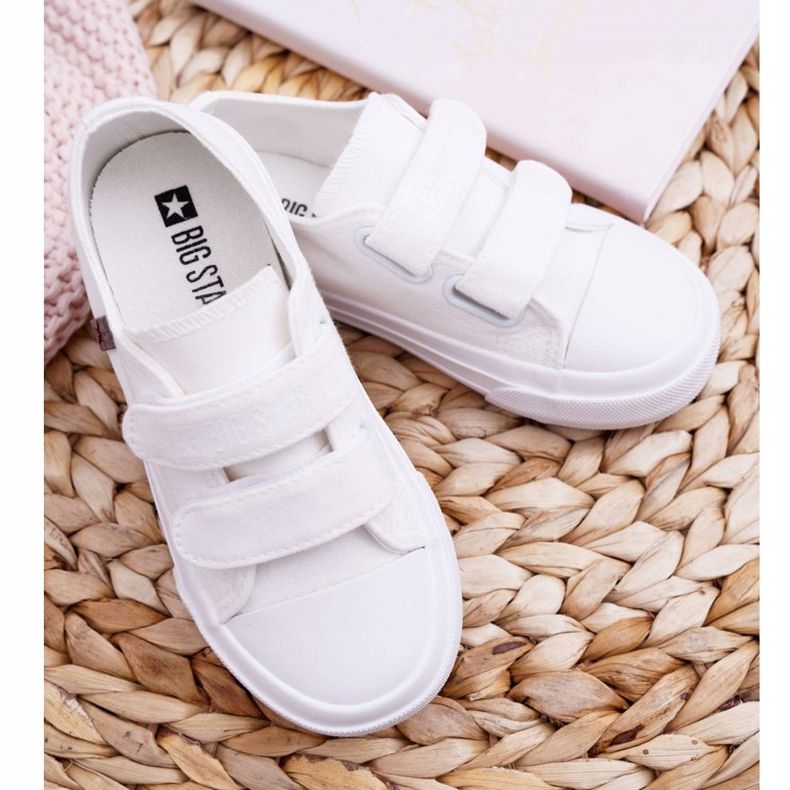 Big Star Tênis infantil grande estrela infantil com velcro branco FF374096 2
