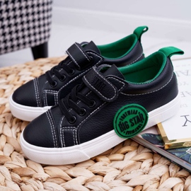 Sapatilhas de tênis infantis Big Star com velcro preto FF374087 1
