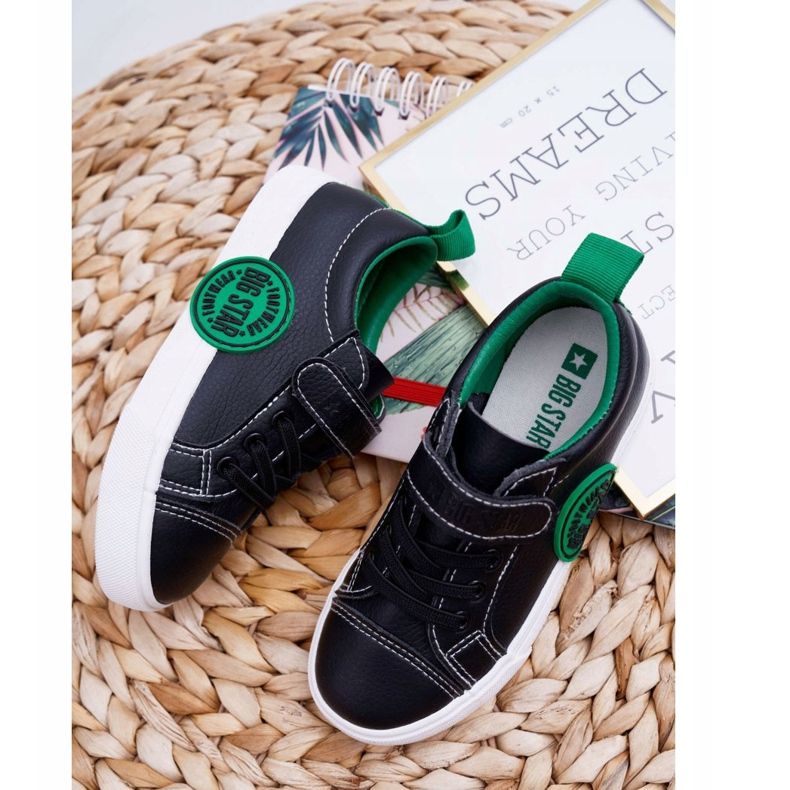 Sapatilhas de tênis infantis Big Star com velcro preto FF374087 2