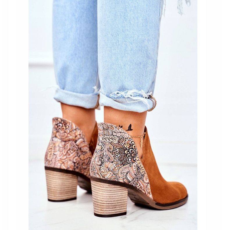 Botas de salto feminino Maciejka Spring Couro Vermelho 04492-29 marrom 2