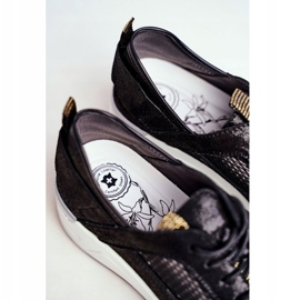 EVE Calçados esportivos femininos de couro preto me amo 1