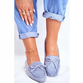 Mocassim feminino camurça S.Barski A199 Azul Wannabe 2