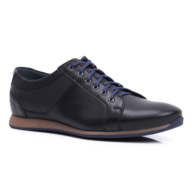 Sapatos Brogues Masculinos Casual Couro Nikopol Preto 1730 1