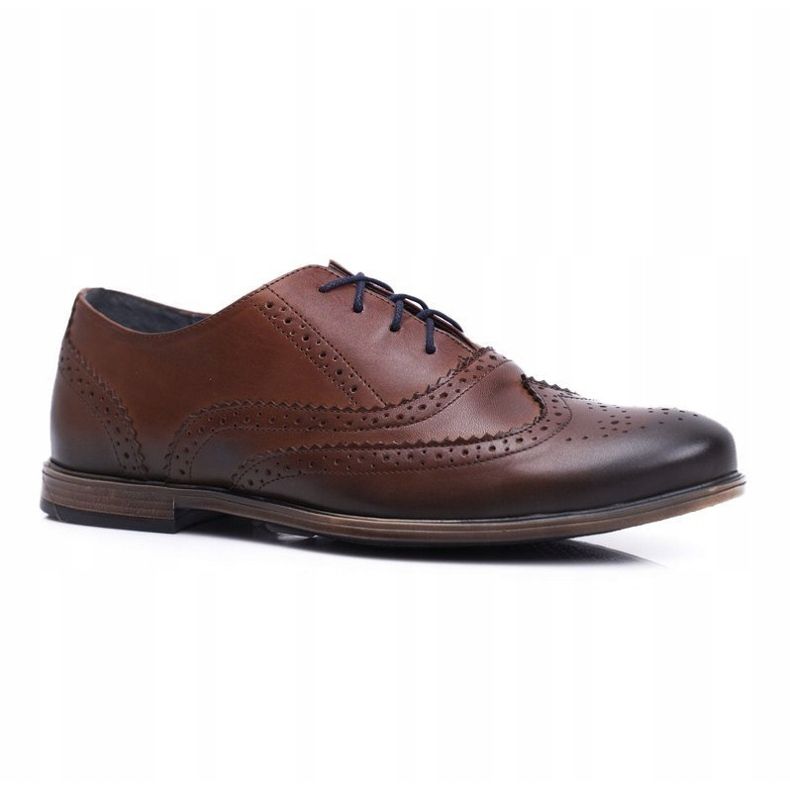 Sapatos Brogues Masculinos Casual Nikopol Couro Marrom 1733 1
