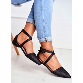 PS1 Bailarinas brilhantes femininas em Spitz Black Vontare preto 2