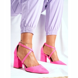 PS1 Bombas femininas no calcanhar no tráfego de néon rosa do Spitz 1