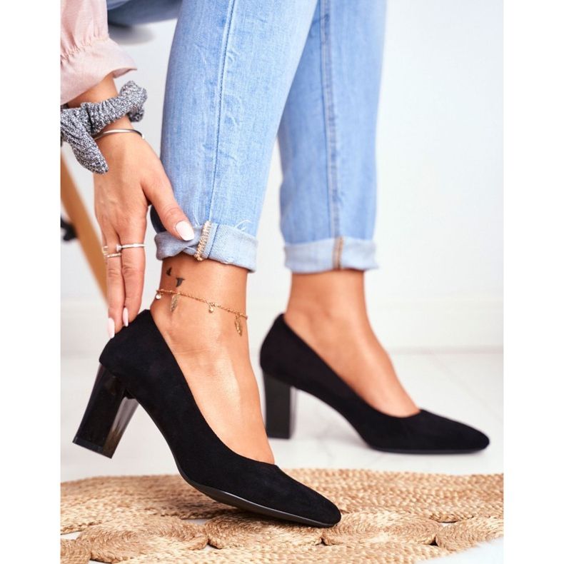 Bombas femininas Sergio Leone PB403 camurça preta herline preto 1