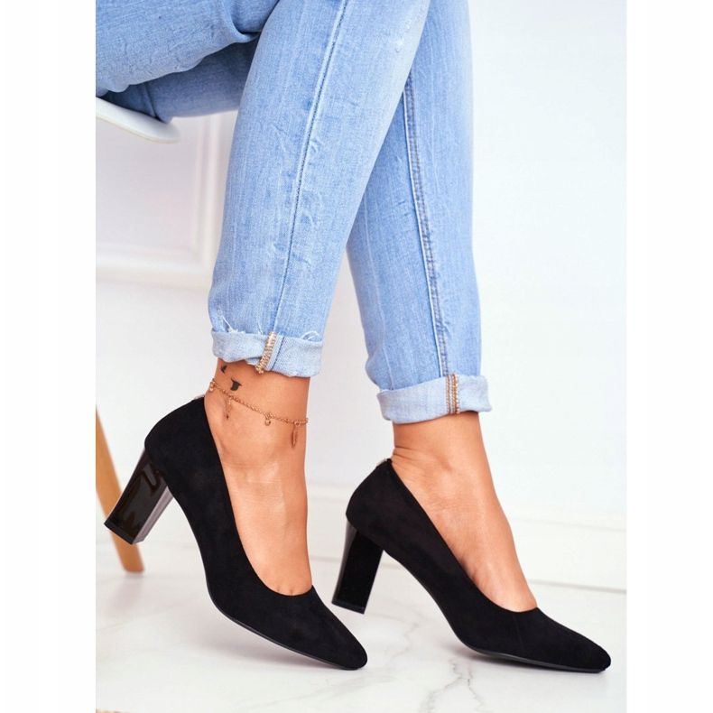 Bombas femininas Sergio Leone PB403 camurça preta herline preto 2