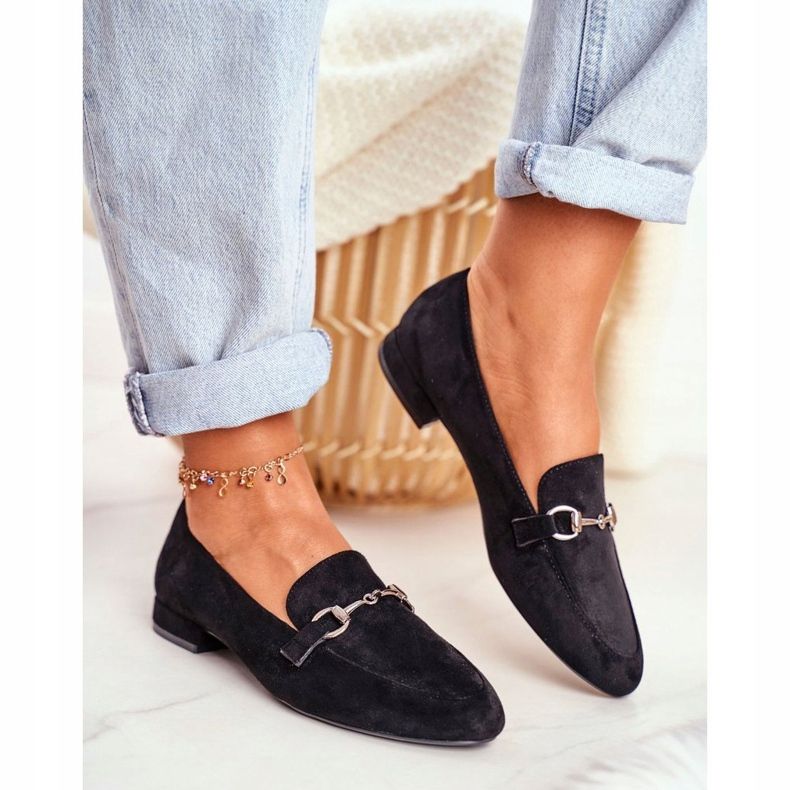 Mocassim feminino camurça Sergio Leone MK733 Black Febbi preto 1