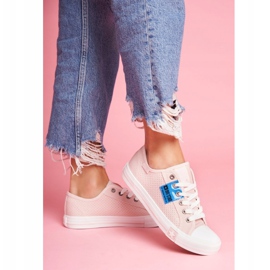 Tênis feminino Big Star Openwork rosa FF274033 2