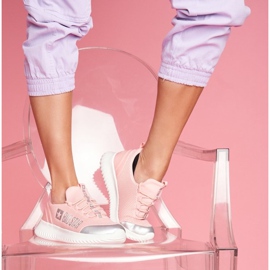 Sapatas esportivas femininas Big Star rosa claro FF274A413 2