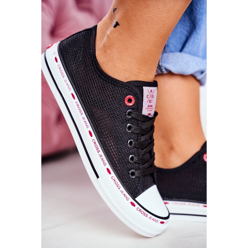 Tênis feminino cross jeans malha preta FF2R4015C preto 2