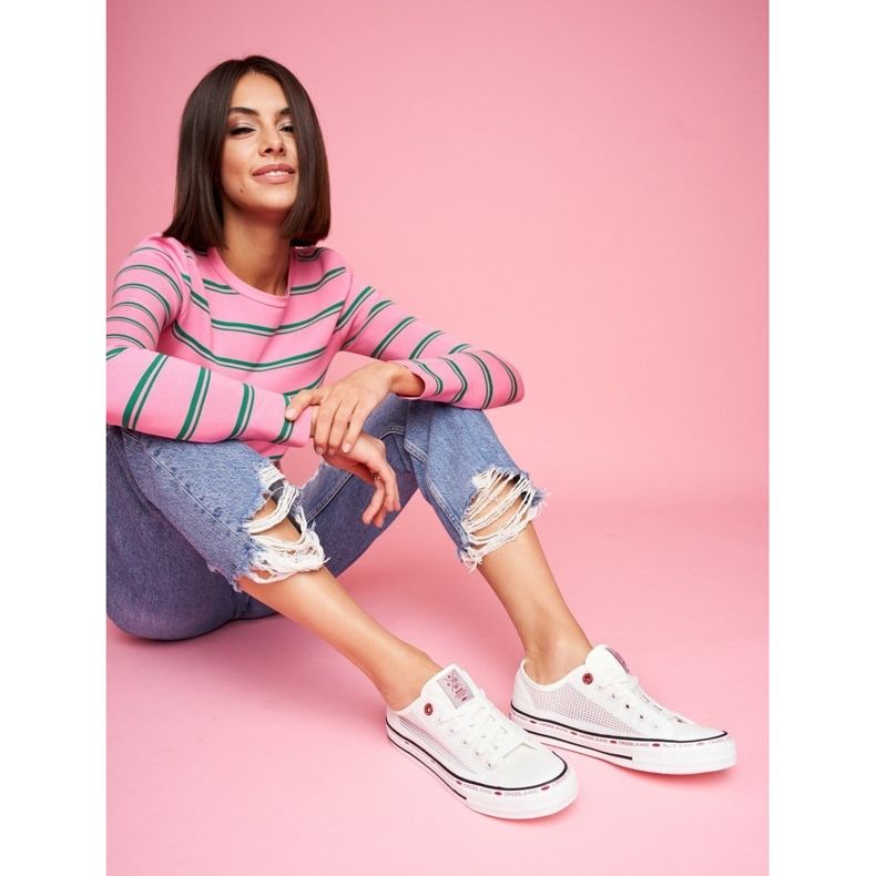 Tênis feminino cross jeans malha branca FF2R4016C branco 1