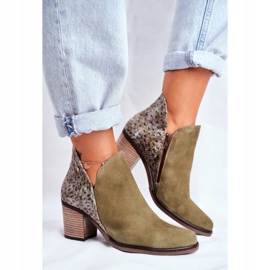Botas femininas com salto Maciejka Spring Couro Olive 04492-24 verde 2 Botas femininas com salto Maciejka Spring Couro Olive 04492-24 verde 2
