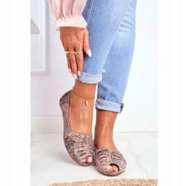 Feminino Ballerinas Maciejka Couro Marrom com padrões 03497-21 castanho multicolorido 1