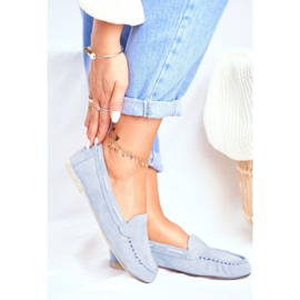 Mocassim feminino Sergio Leone camurça azul MK722 1