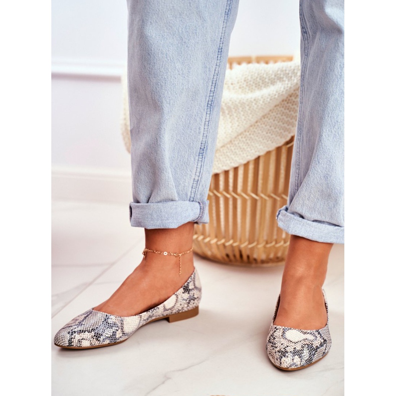 Bailarinas femininas Sergio Leone White Snake BL611 Nemsis branco cinza multicolorido 2