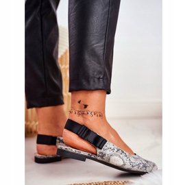 Bailarinas femininas Sergio Leone Grey Snake BL615 Lilon preto cinza 2