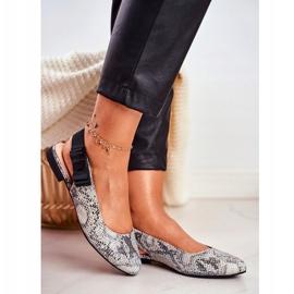 Bailarinas femininas Sergio Leone Grey Snake BL615 Lilon preto cinza 1